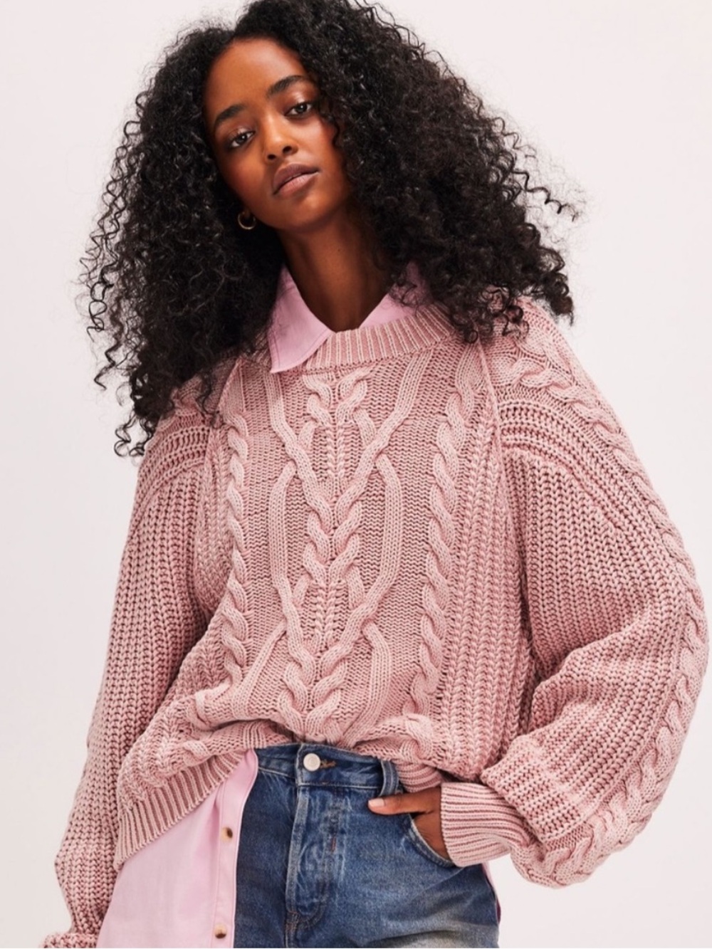 Free People Frankie Cable Sweater
